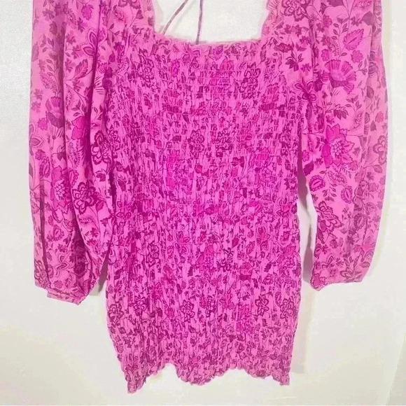 NEW Free People Smock It To Me Mini Dress Azalea Floral Bohemian Cottagecore - Picture 8 of 8